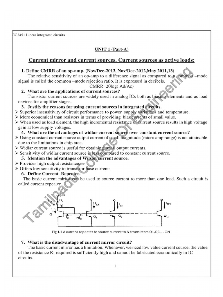 Linear Integrated Circuits Lecture Notes 2 | PDF | Operational ...