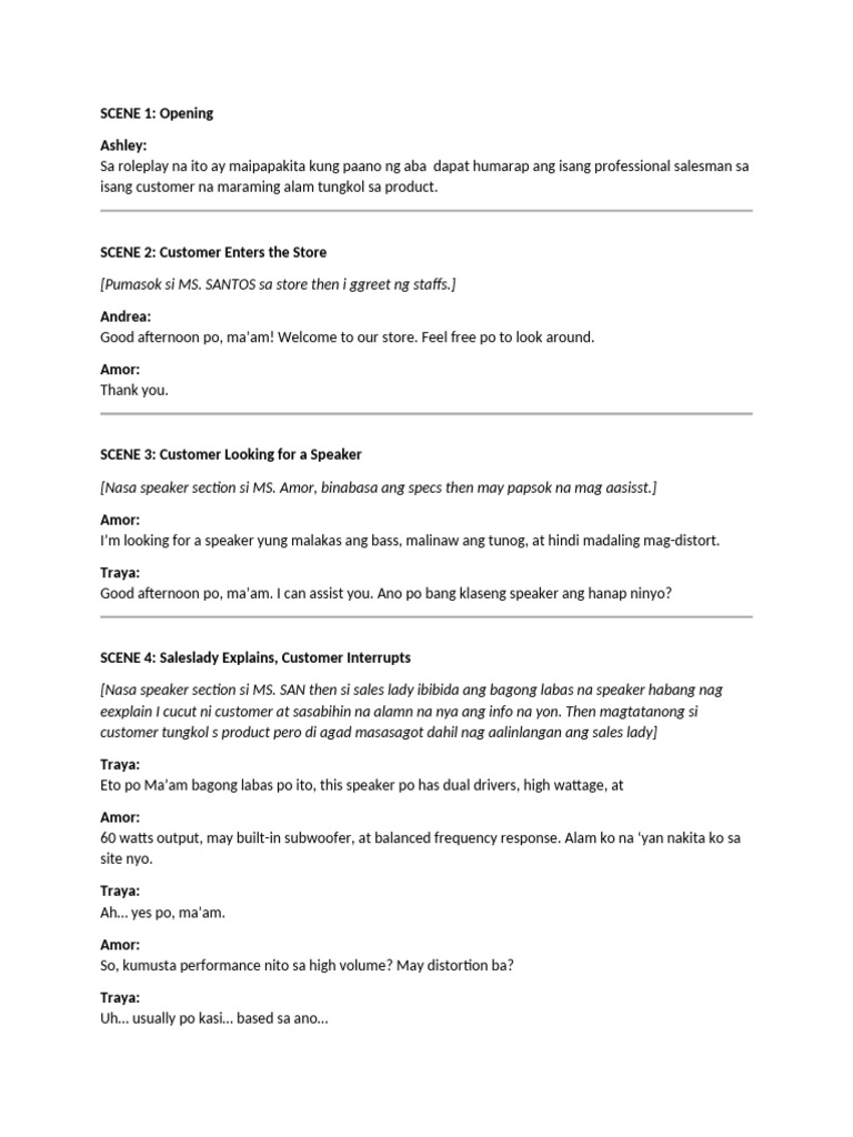 Professional Salesman Script | PDF