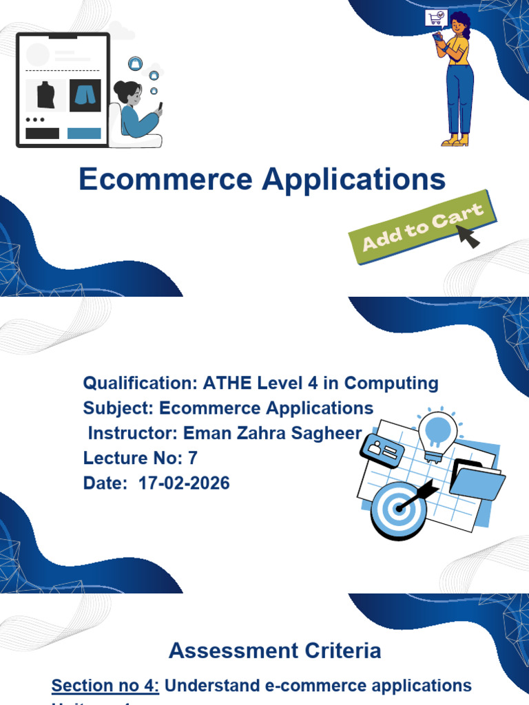 Ecommerce Applications Lec 7 | PDF | E Commerce | Financial Technology