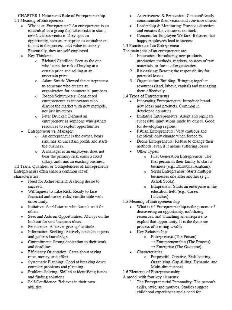 ED Notes New | PDF | Entrepreneurship | Franchising