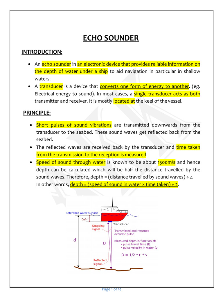1.1 Navigational Aids Echo Sounder | PDF | Piezoelectricity ...