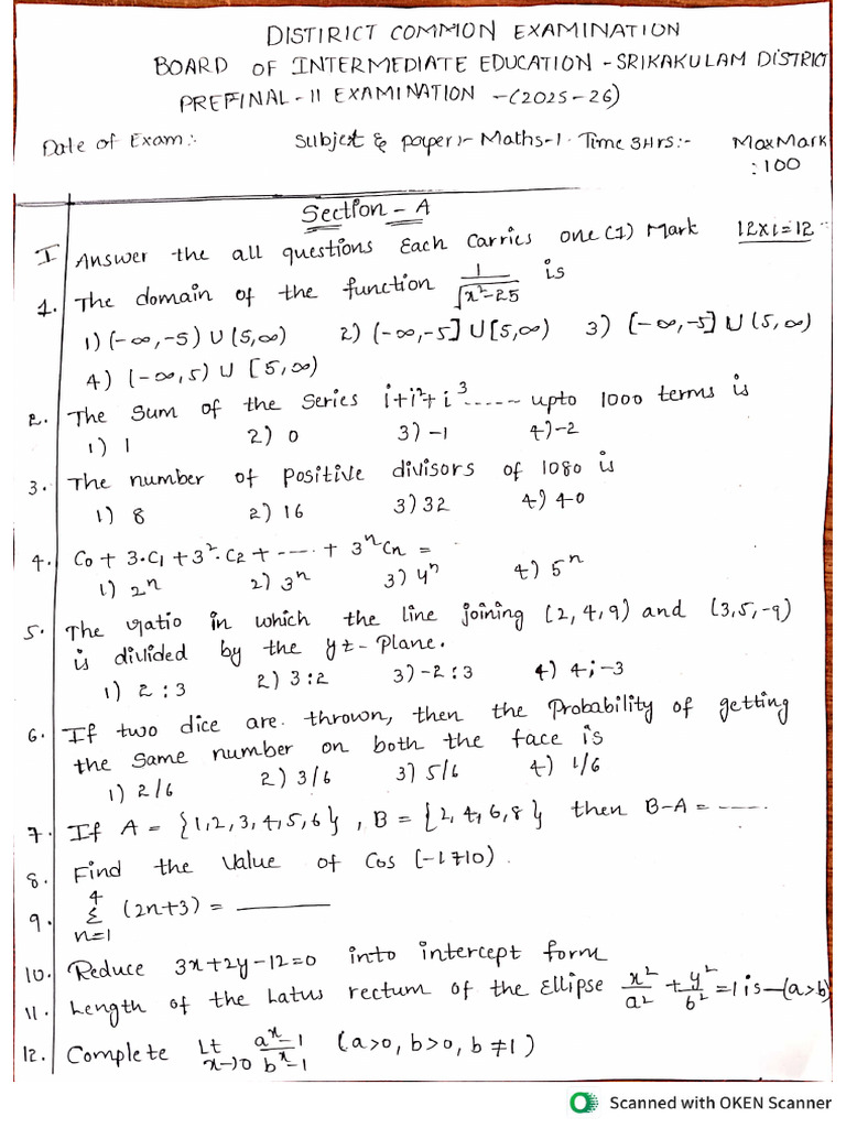 Maths I Pre Final 2 | PDF