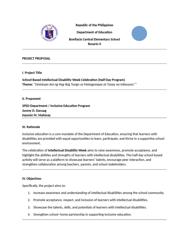 Activity Design Sned | PDF | Inclusion (Education) | Intellectual ...