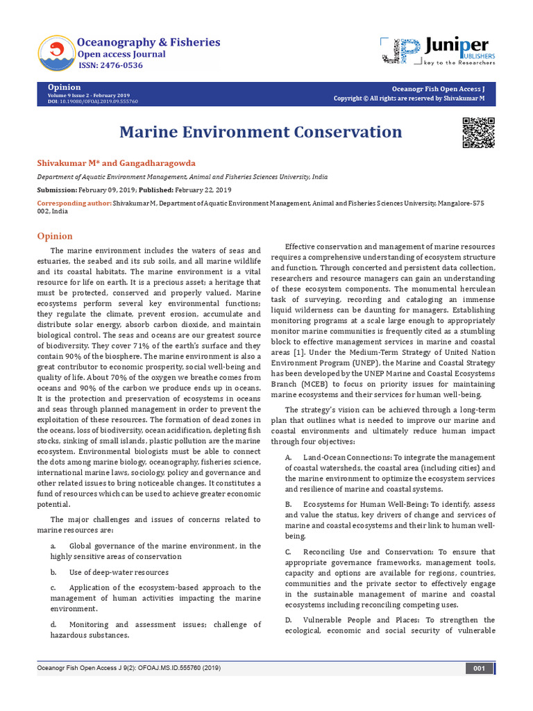 Marine Environment Conservation | PDF