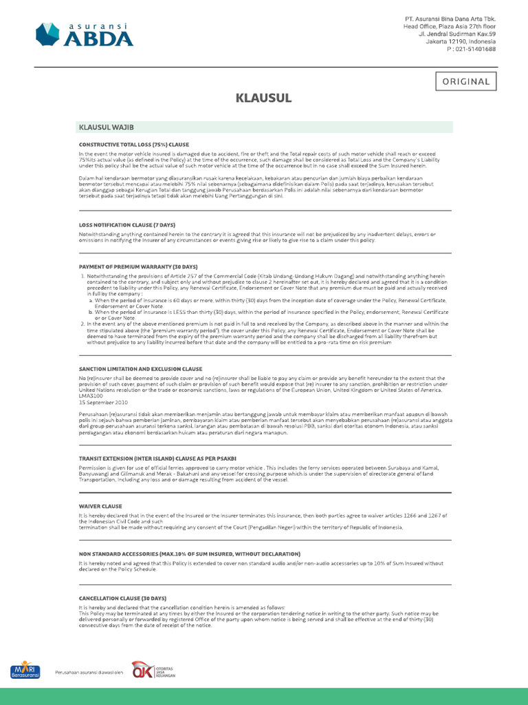 Clause Description ABDA v1 | PDF