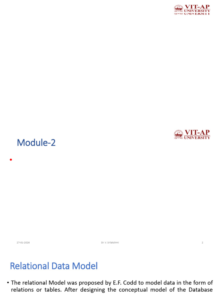 Dbms Module 2 Part 1 | PDF | Relational Model | Relational Database