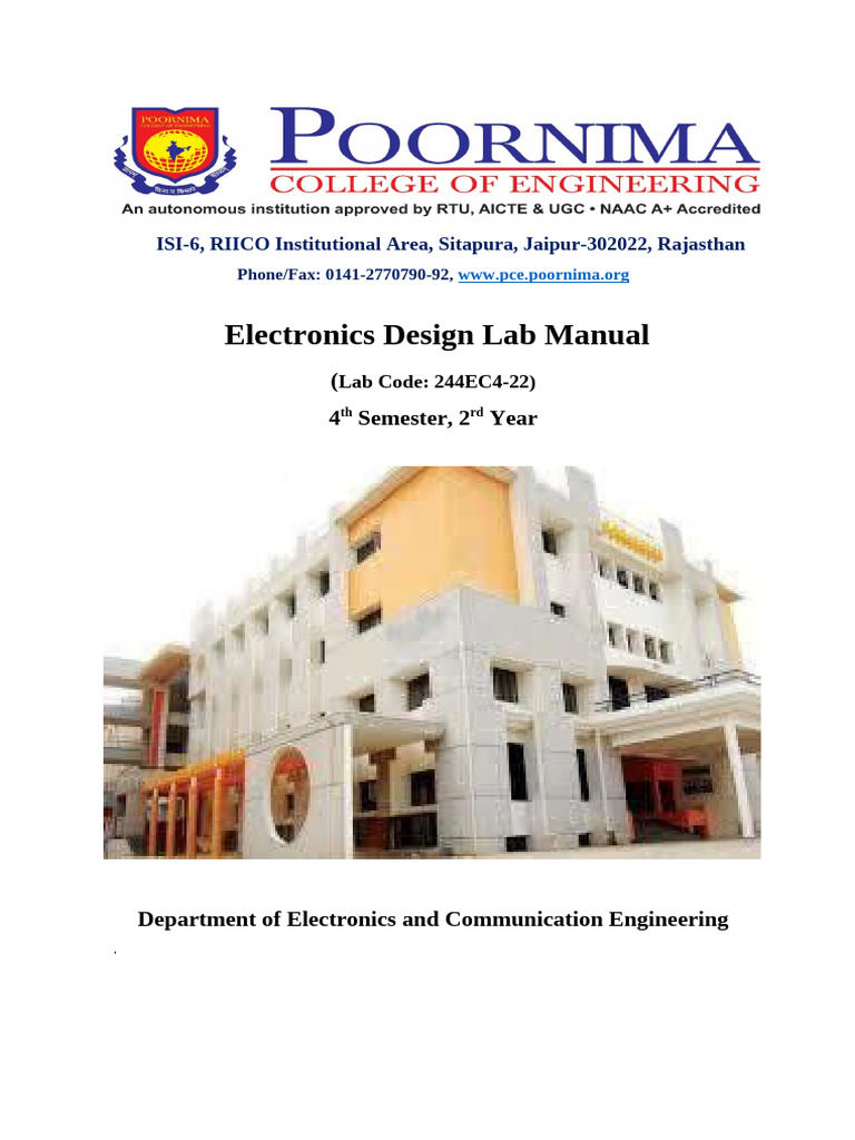 Electronics Design Lab Manual | PDF | Electronic Engineering | Engineering