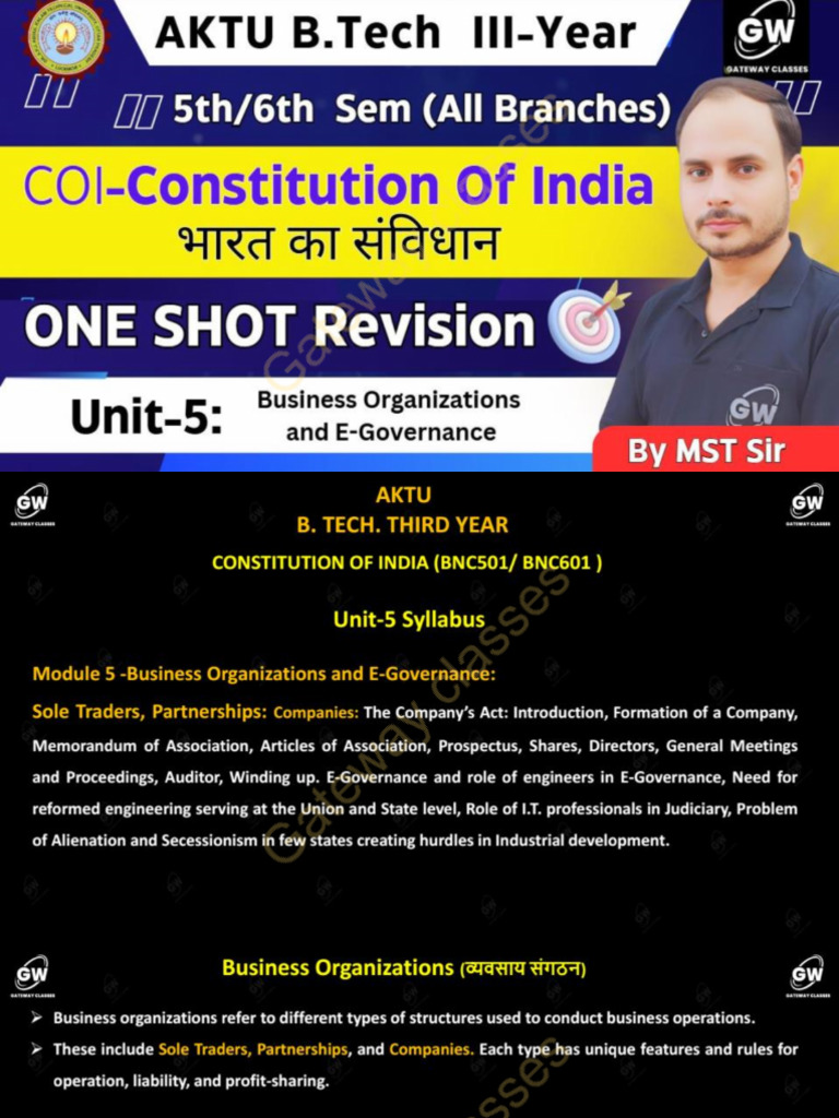 Coi Unit-5 One Shot Notes | PDF