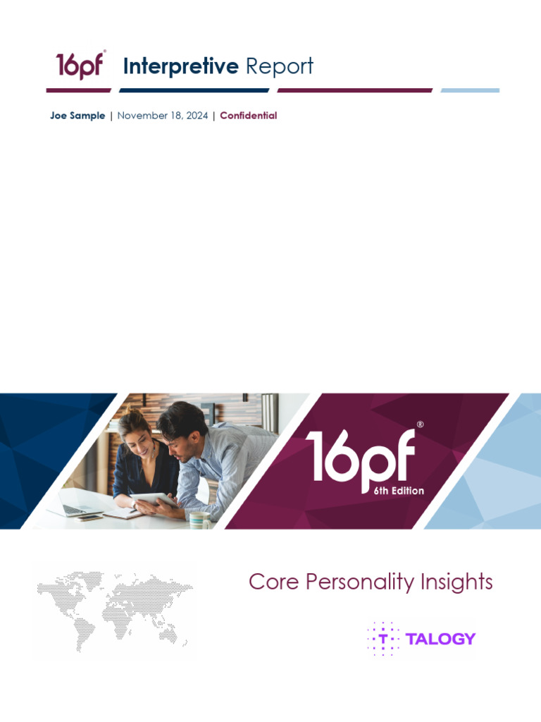 16PF 6th Edition Interpretive Report - Core Personality Insights | PDF ...