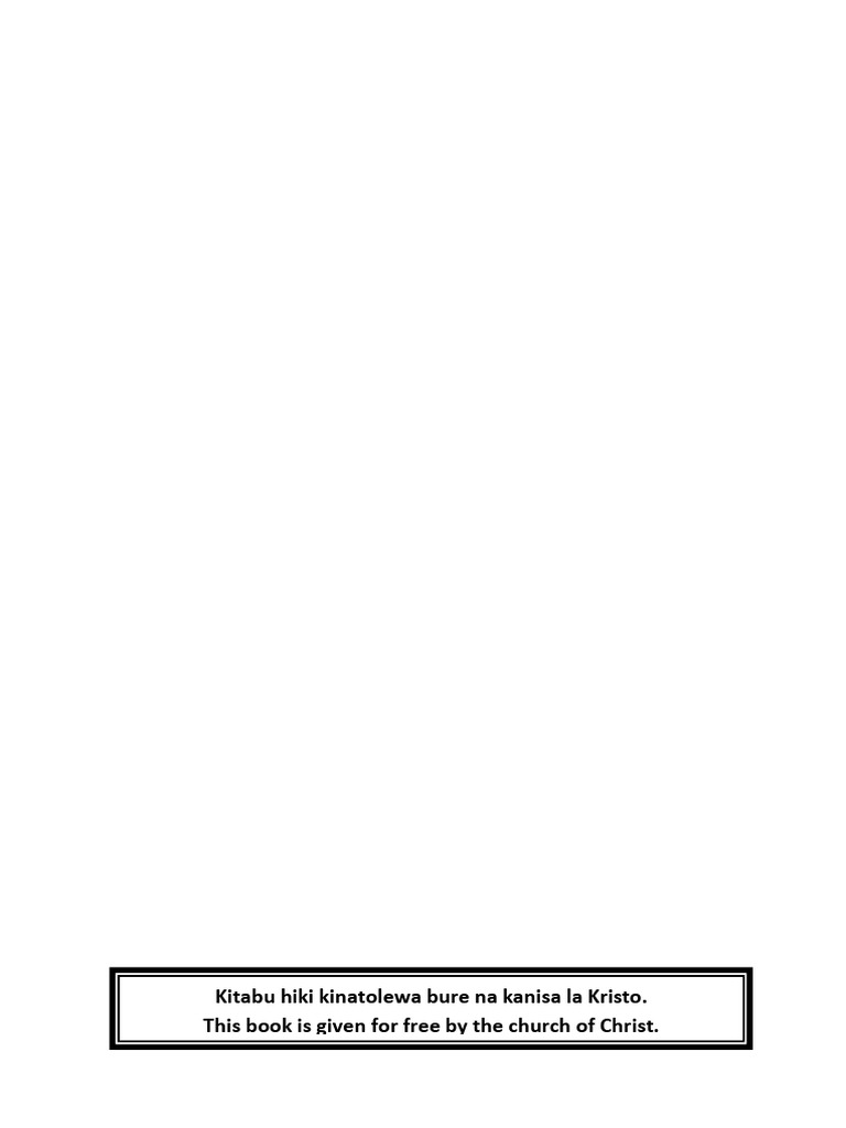 How to Begin the Church Where You Are Swahili | PDF