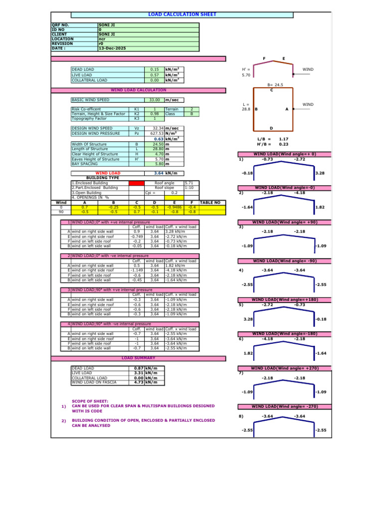 Design Calculation Sheet | PDF | Building Engineering | Structural ...