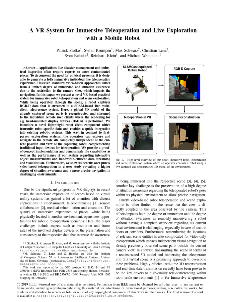 VR System With Mobile Robot | PDF | Virtual Reality | 3 D Computer Graphics