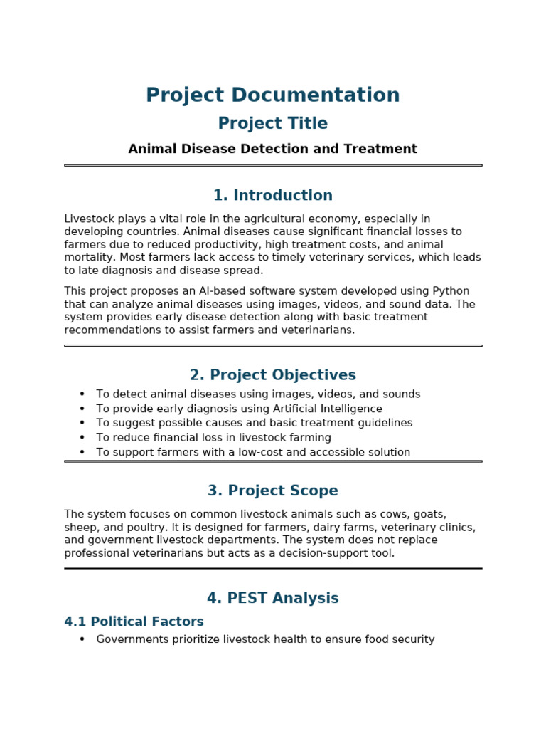 Ai-Based Animal Disease Detection System - Documentation | PDF ...