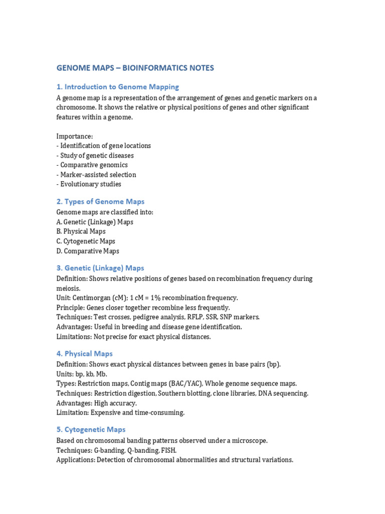 Genome Maps Bioinformatics | PDF