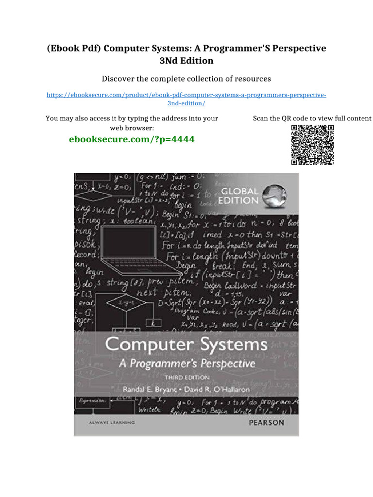 (eBook PDF) Computer Systems: A Programmer's Perspective 3nd Edition ...