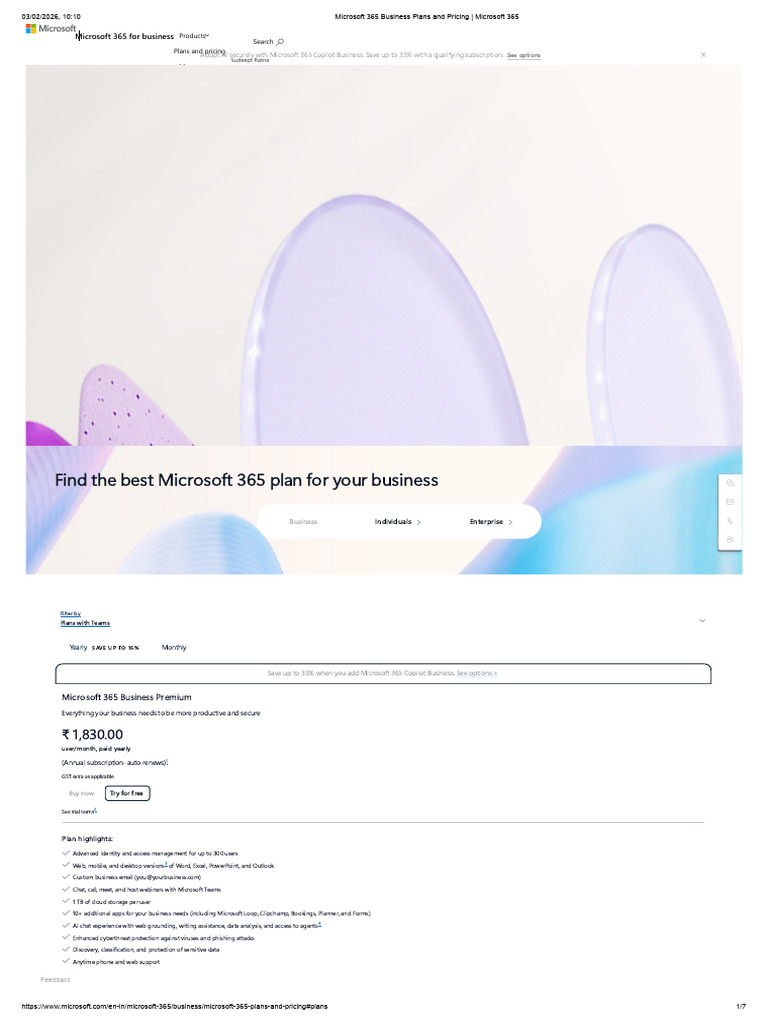 Microsoft 365 Business Plans and Pricing - Microsoft 365 With Teams ...