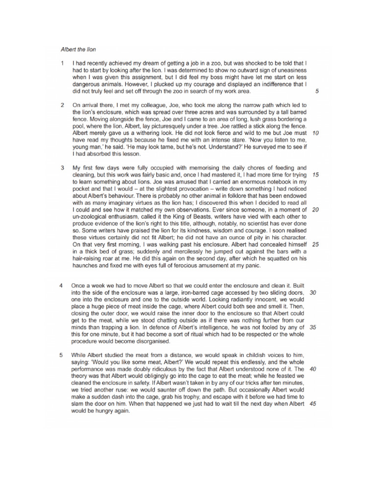 Comprehension Worksheet 1 | PDF