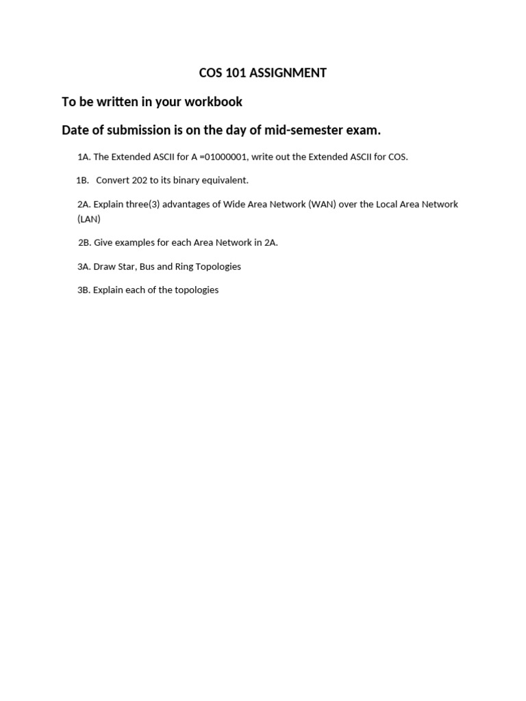 COS 101 Assignment | PDF