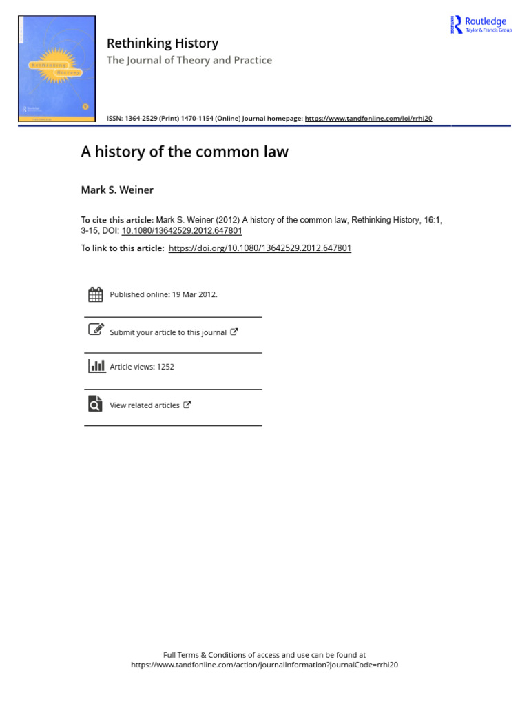 A History of The Common Law | PDF