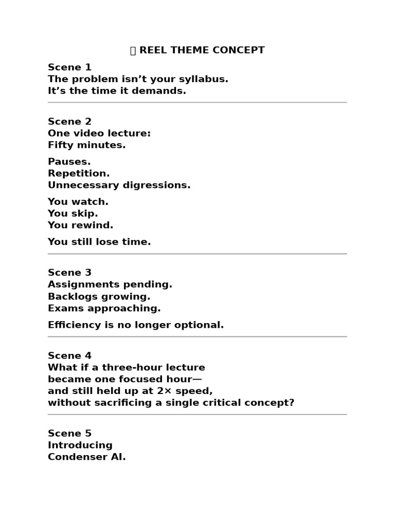 ? Reel 1 Script | PDF