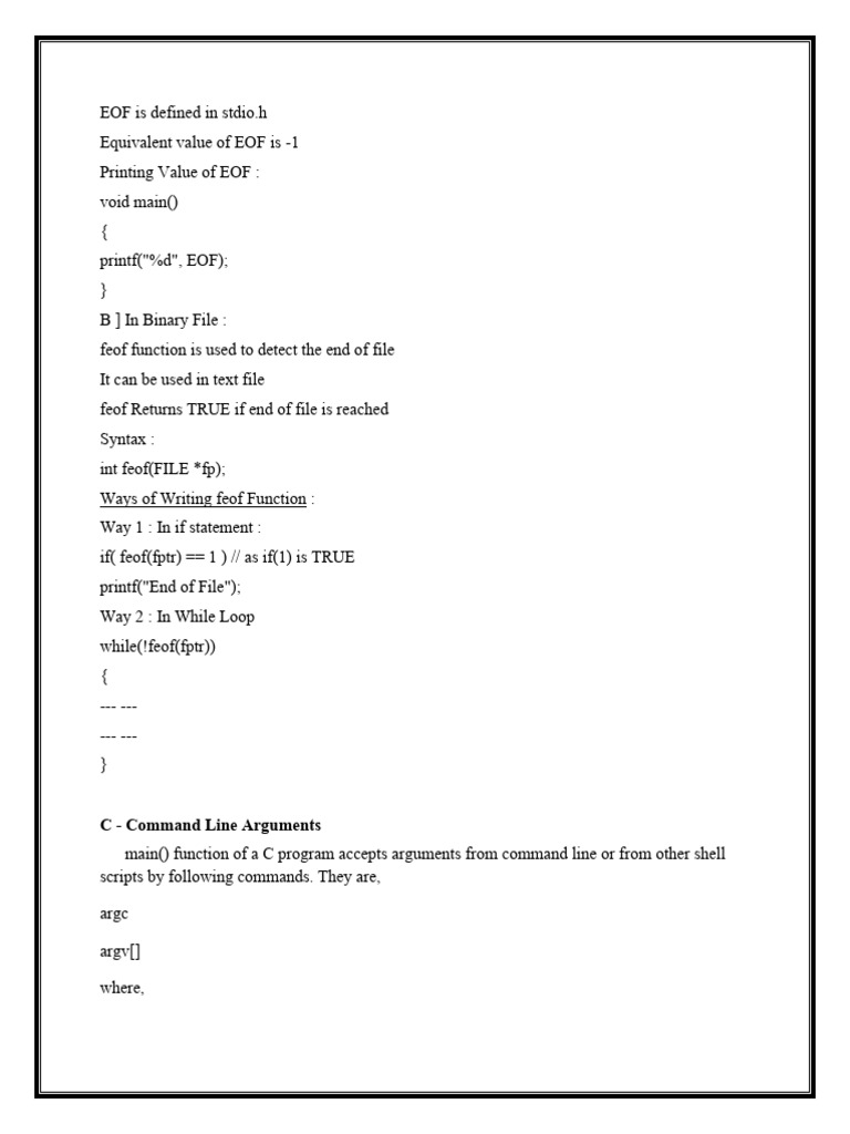 C - Command Line Arguments | PDF