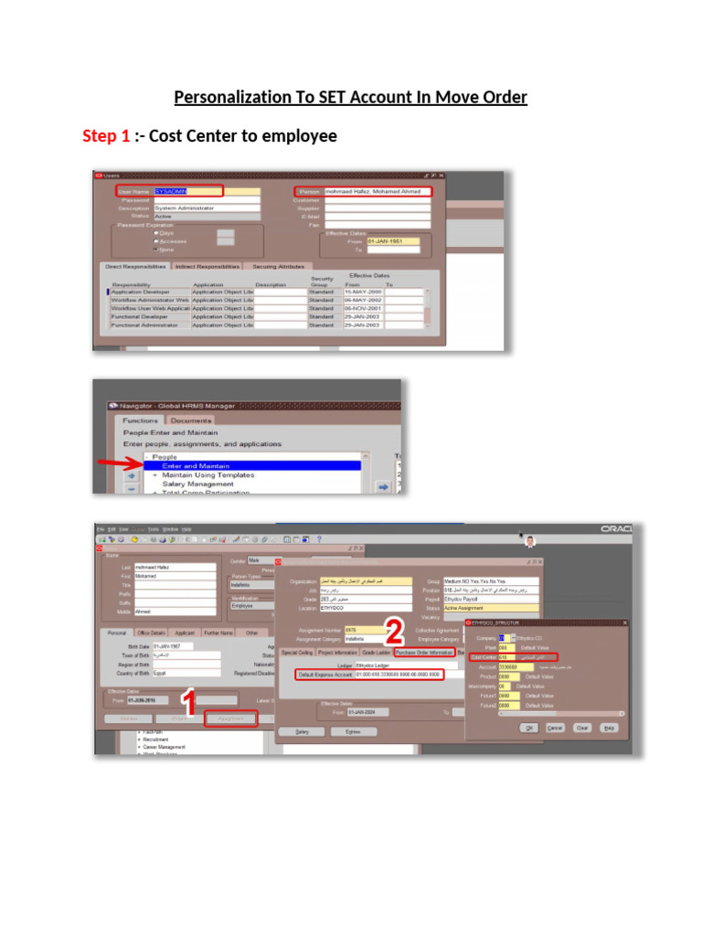 Personalization to Set Acc in Move Order | PDF