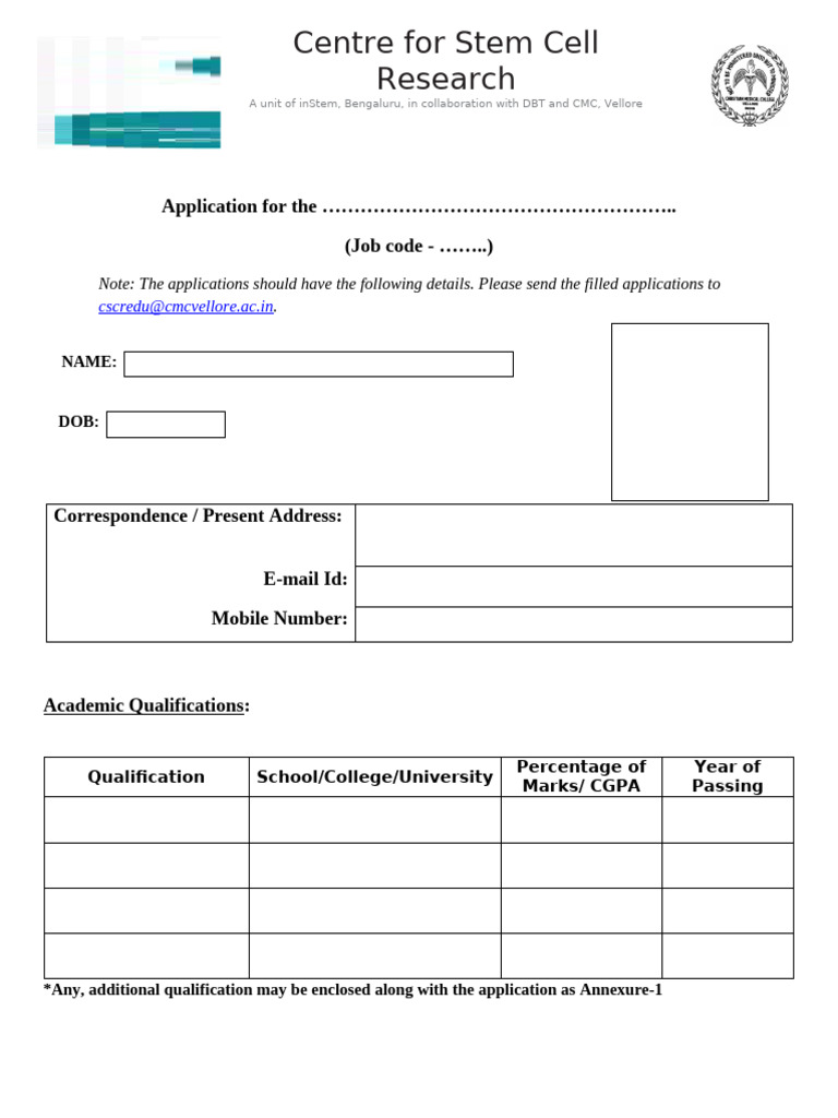 Application Form | PDF