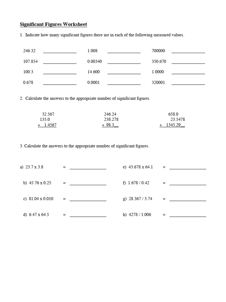 Significant Figures - Activity 2 | PDF