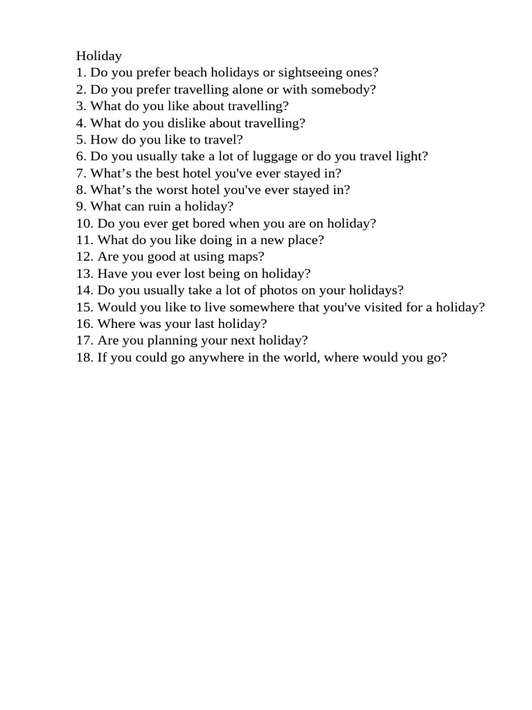 Holiday | PDF