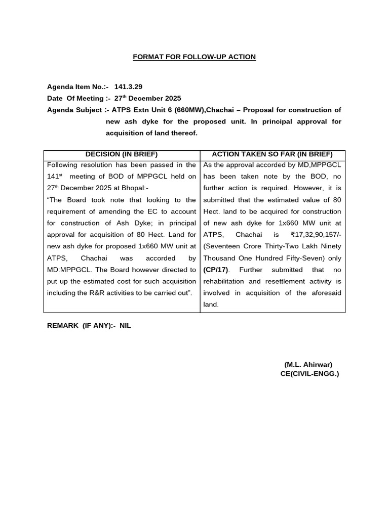 Format For Follow Up Action | PDF