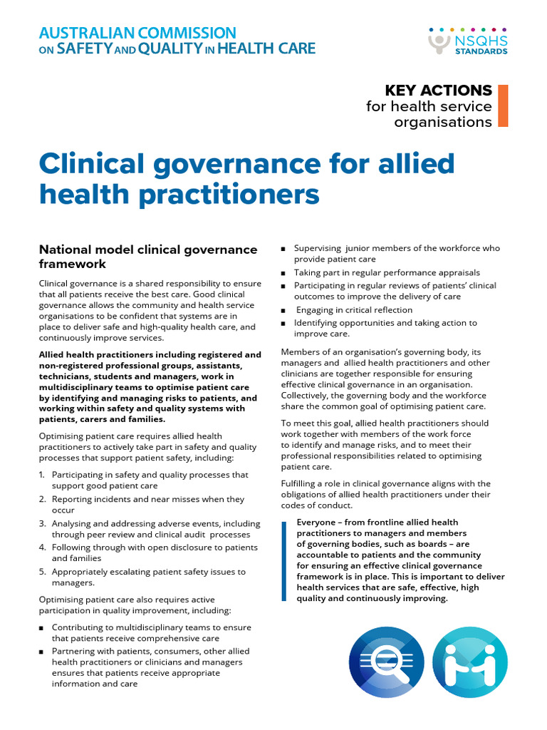 Clinical Governance For Allied Health Practitioners Feb 2020 | PDF ...