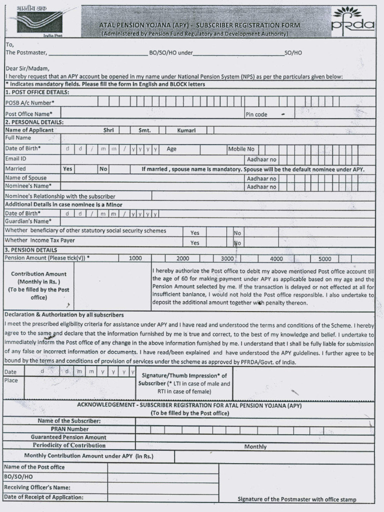 APY EnrollmentForm | PDF