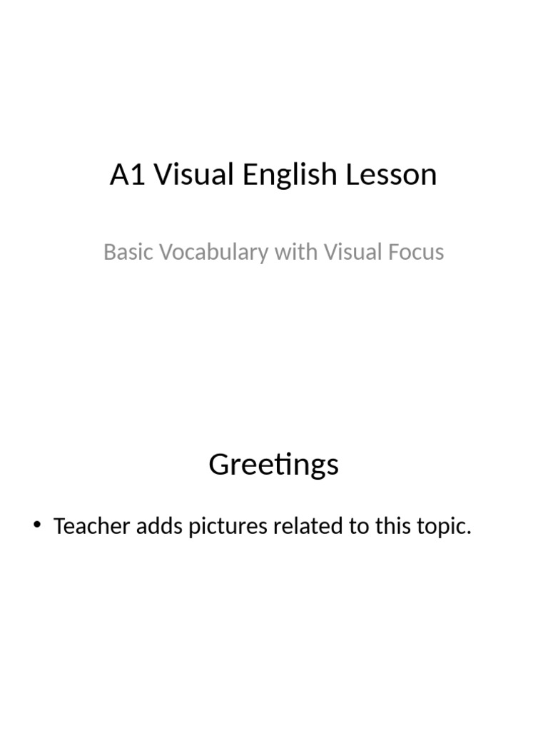A1 Visual Lesson | PDF