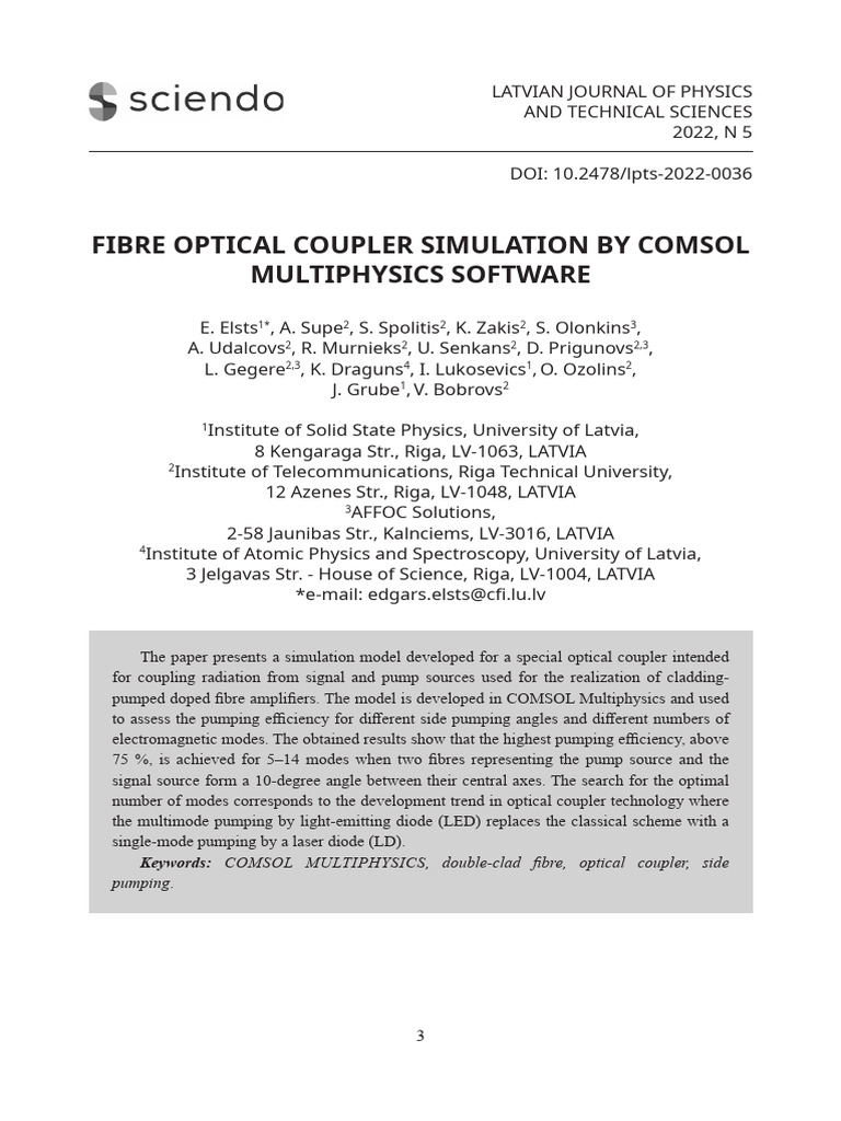 10.2478 - Lpts 2022 0036 | PDF | Fiber Optic Communication | Optical Fiber