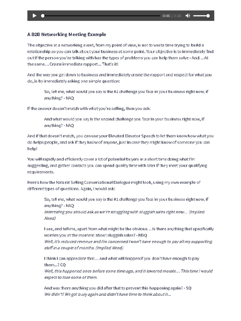 31--A B2B Networking Meeting Example | PDF