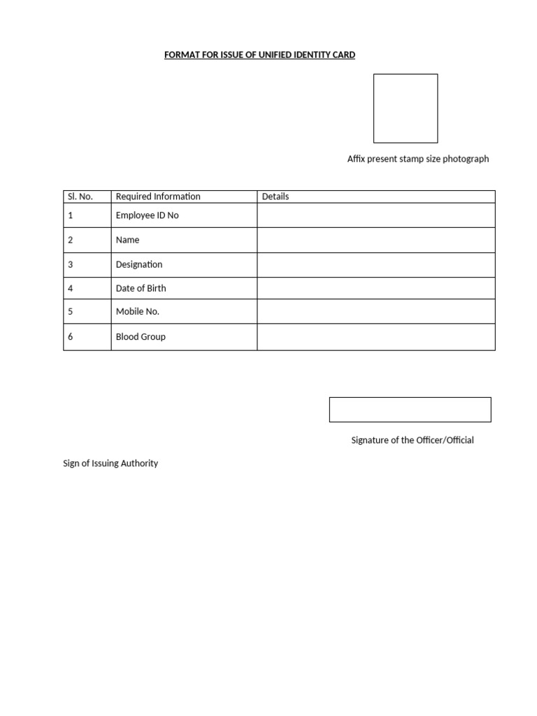 ID Card Format | PDF