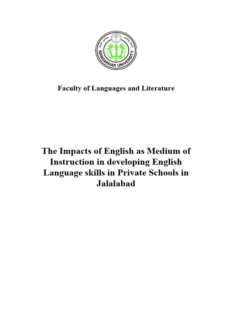 The Impacts of English As Medium of Instruction in Developing English ...