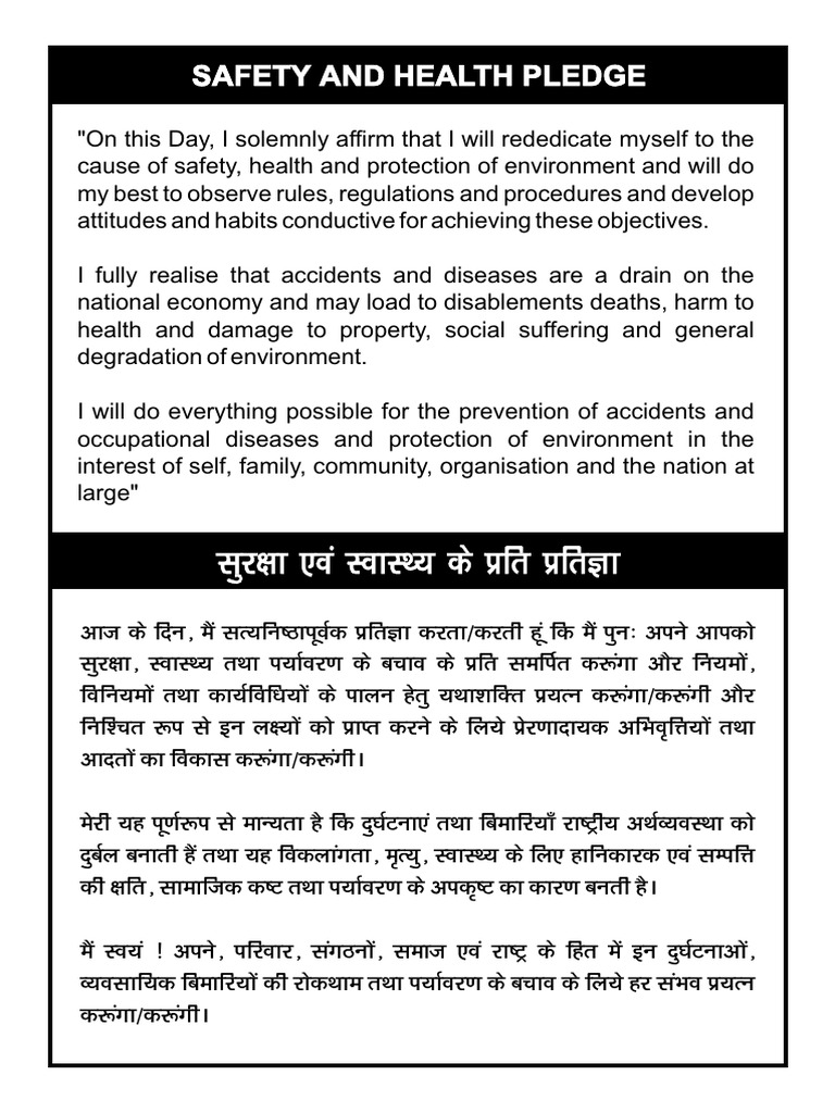 Safety and Health Pledge | PDF