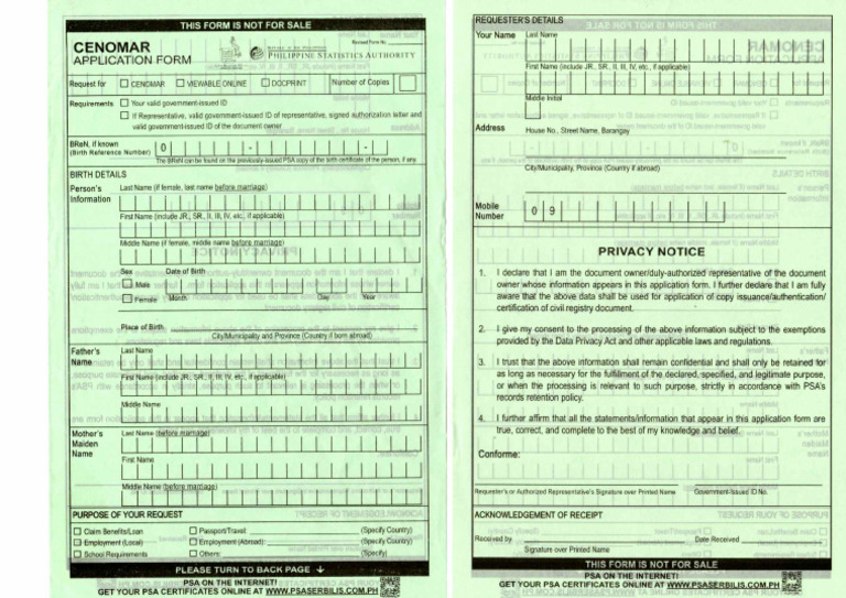 Application Form CENOMAR | PDF
