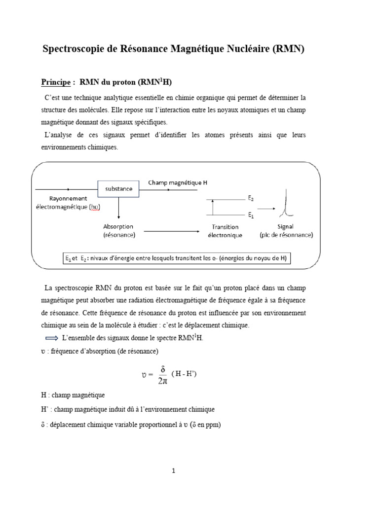 TP RMN Et IR | PDF | Spectroscopie RMN | Résonance magnétique nucléaire