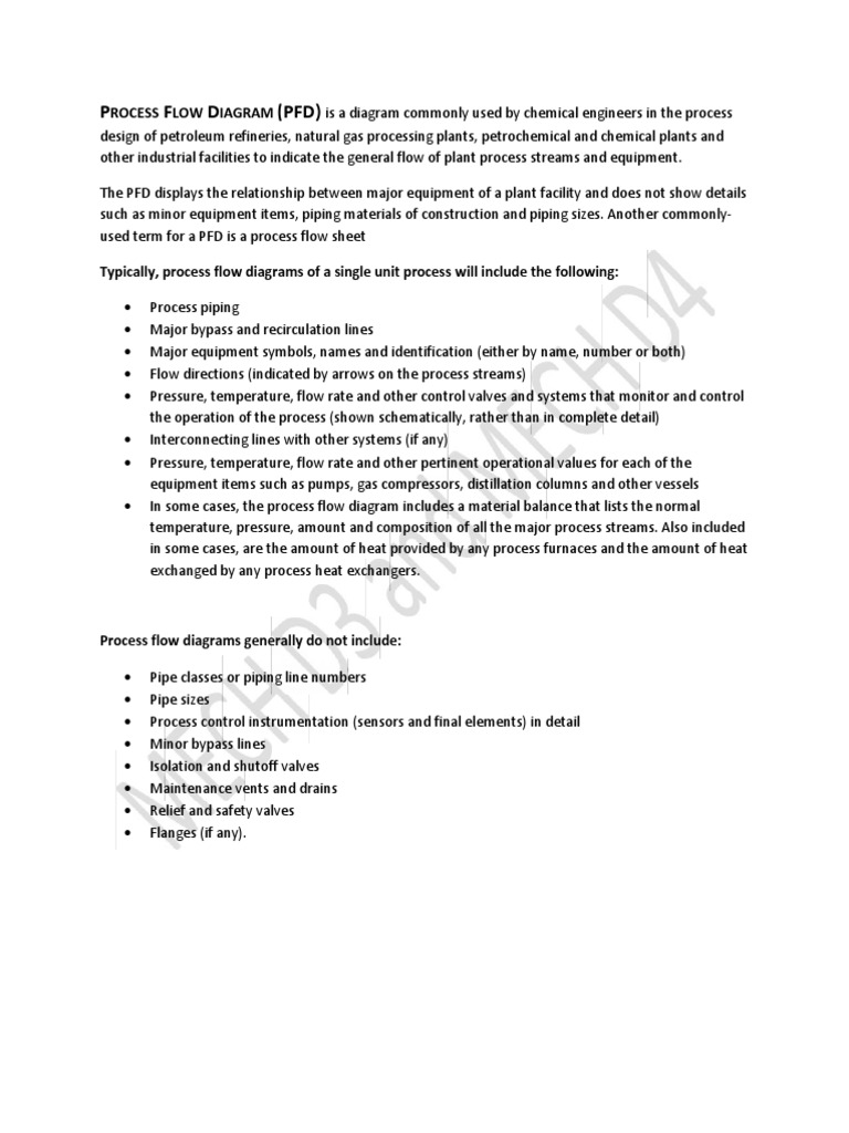 Process Flow Diagram in Chemical Engineering | PDF