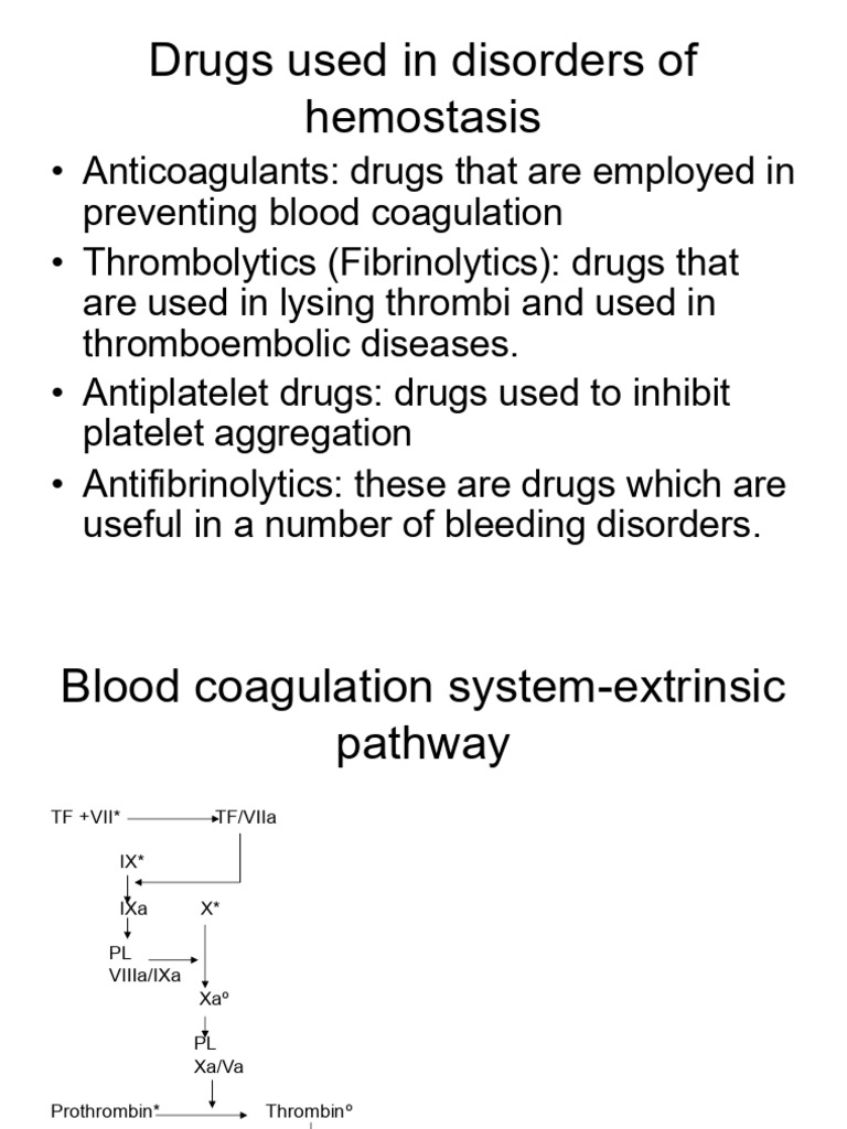 Pharmacology - 24th Lecture | PDF | Coagulation | Thrombosis