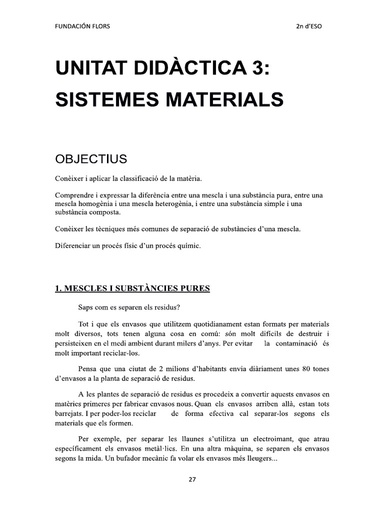 Tema 3 - contingut fyq | PDF