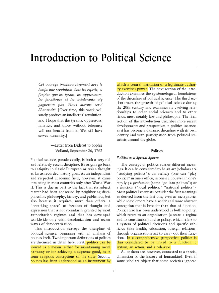 Introduction To Political Science | PDF | Science | Tawhid