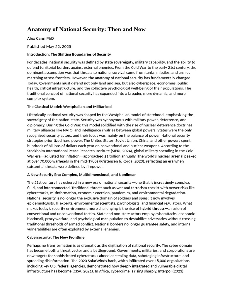 Anatomy of National Security | PDF | Securities | Deterrence Theory