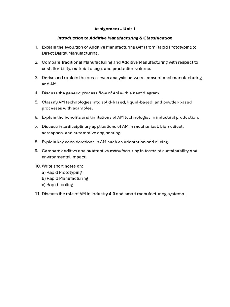 Assignment - Unit 1 | PDF