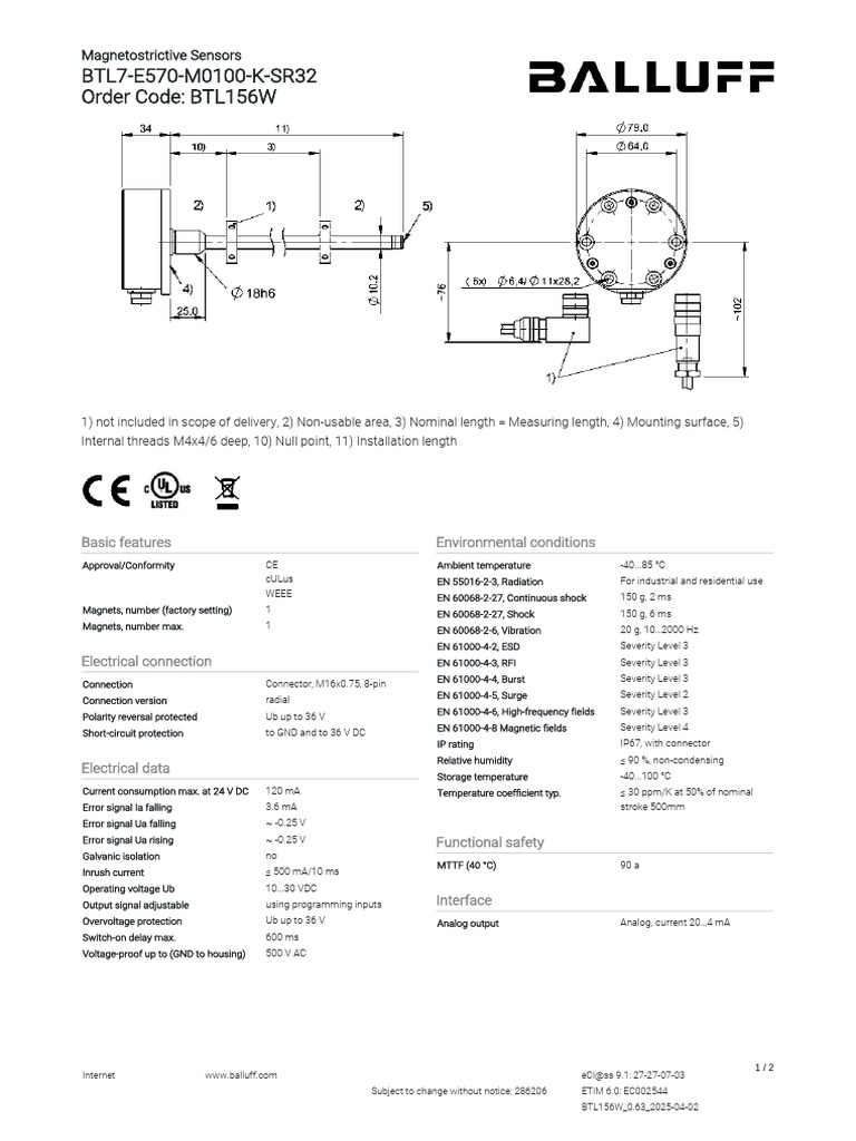 1 Datasheet BTL156W 286206 en (1) Compressed | PDF | Electrical ...