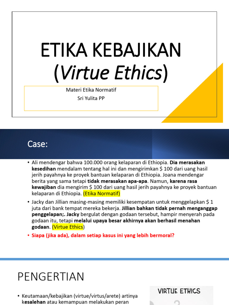Virtue Ethics | PDF