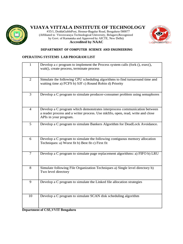 Operating System Lab | PDF