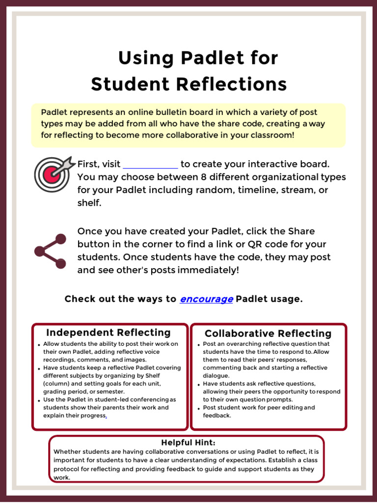 Using Padlet For Student Reflections | PDF